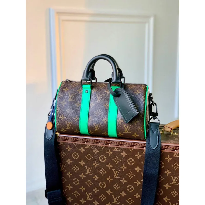 LV M46249 Louis Vuitton Keepall Bandouliere 25 Bag Green