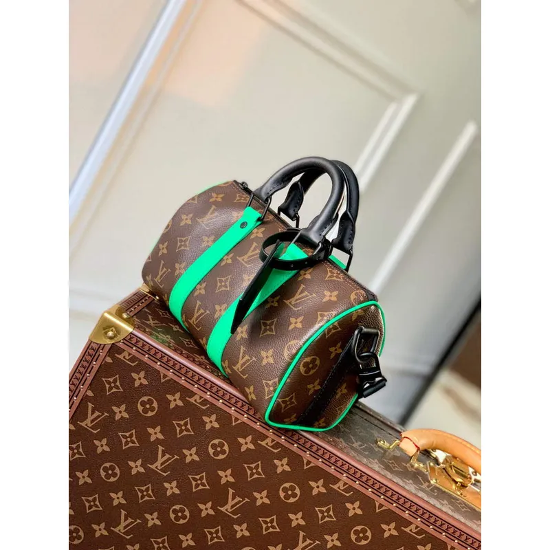 LV M46249 Louis Vuitton Keepall Bandouliere 25 Bag Green
