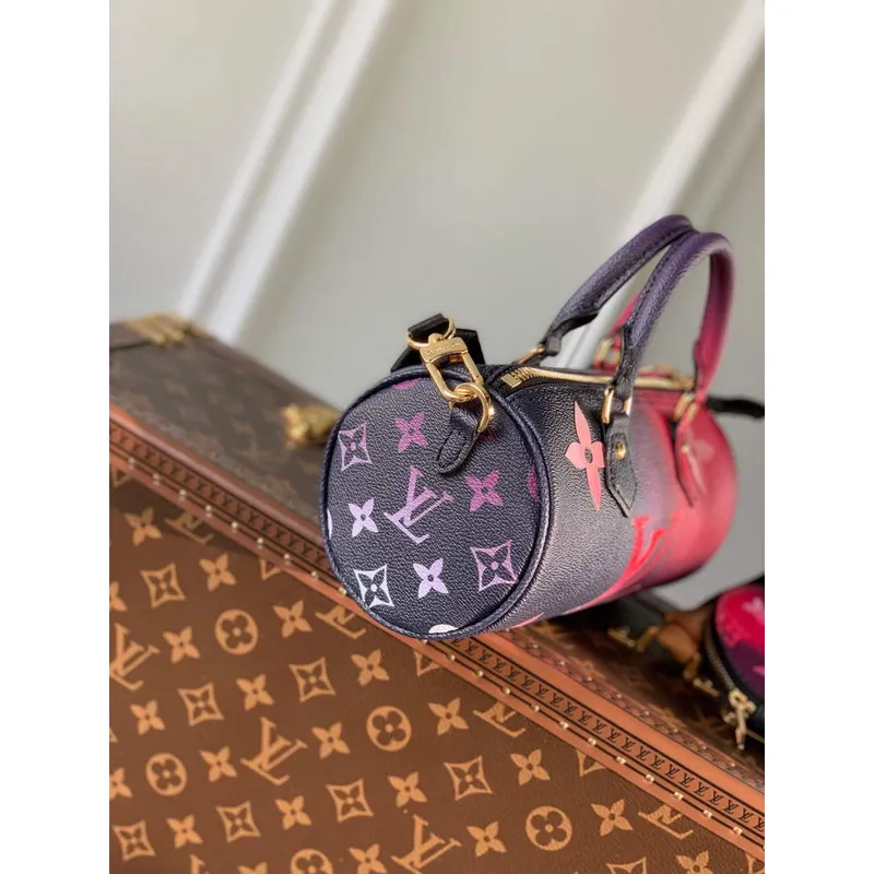 LV M59860 Louis Vuitton Papillon BB Handbag Midnight Fuchsia