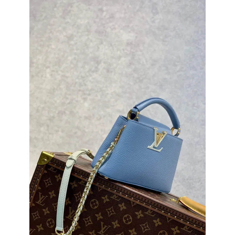 LV M59709 Louis Vuitton Capucines Mini Bag Blue