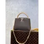 LV M59512 Louis Vuitton Capucines BB Bag Smokey Brown Green/Crème/Pink