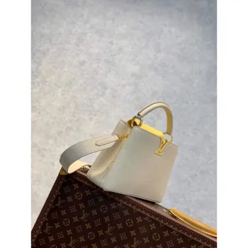 LV M59512 Louis Vuitton Capucines BB Bag Crème Beige / Plume Yellow