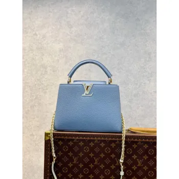 LV M59512 Louis Vuitton Capucines BB Bag Iris Purple/Crème