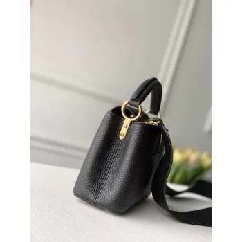 LV M56071 Louis Vuitton Capucines mini Leather Bag Black