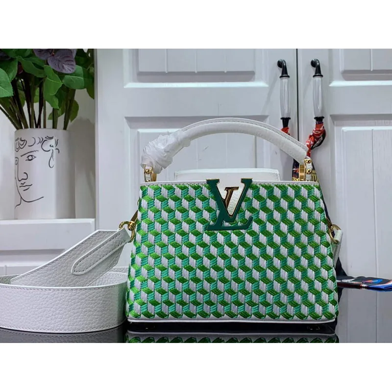 LV M59879 Louis Vuitton capucines mini Bag White Green
