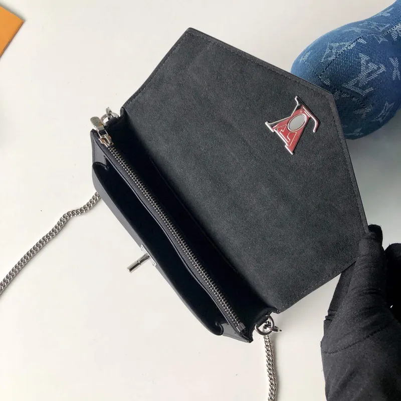 LV M63471 Louis Vuitton Mylockme Chain Pochette Black