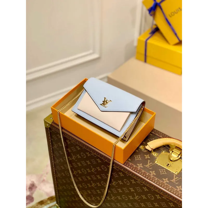 LV M81436 Louis Vuitton Mylockme Chain Pochette Blue