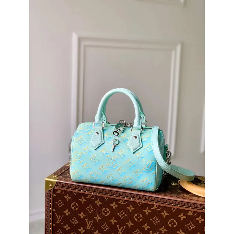 LV M46092 Louis Vuitton Speedy Bandouliere 20 Handbag Vert d’eau Green