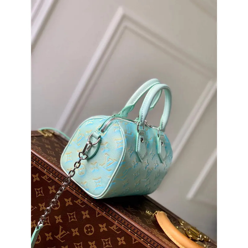LV M46092 Louis Vuitton Speedy Bandouliere 20 Handbag Vert d’eau Green