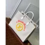 LV M46076 Louis Vuitton Onthego GM Tote Bag White leather