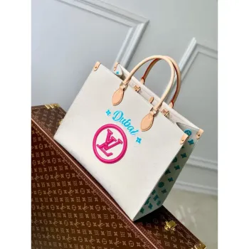 LV M46076 Louis Vuitton Onthego GM Tote Bag Yellow leather