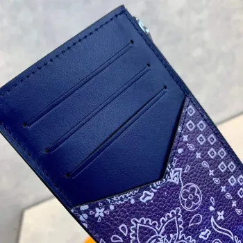 LV M81432 Louis Vuitton Coin Card Holder Other Leathers Blue