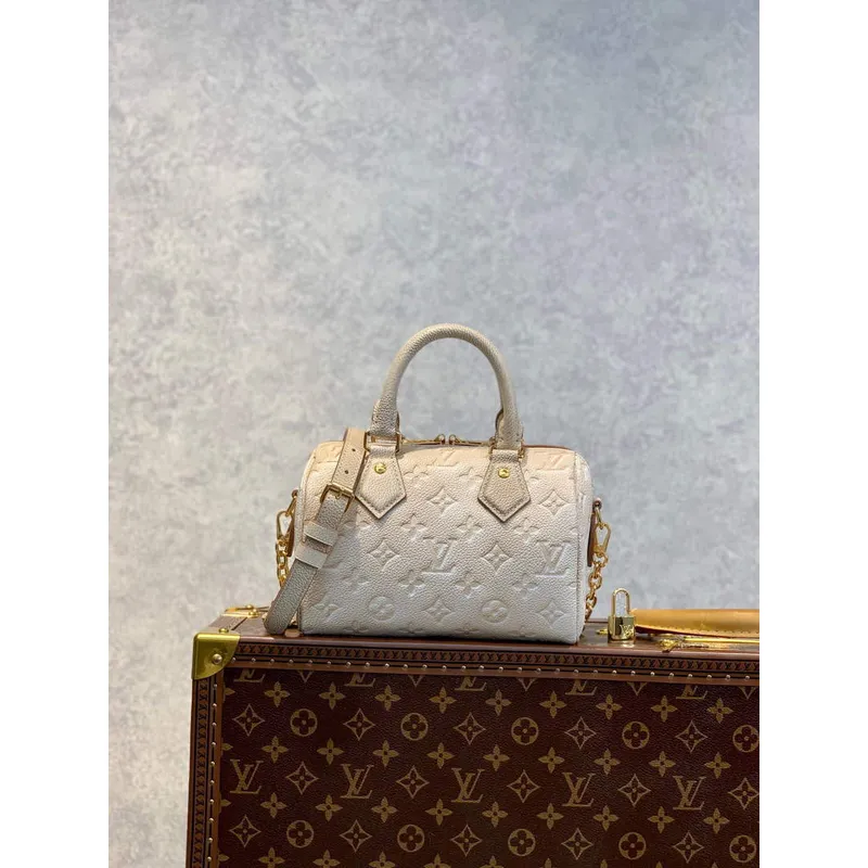 LV M46163 Louis Vuitton Speedy Bandouliere 20 Handbag Pale Beige