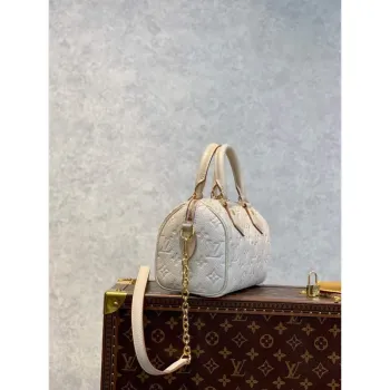 LV M46163 Louis Vuitton Speedy Bandouliere 20 Handbag Pale Beige