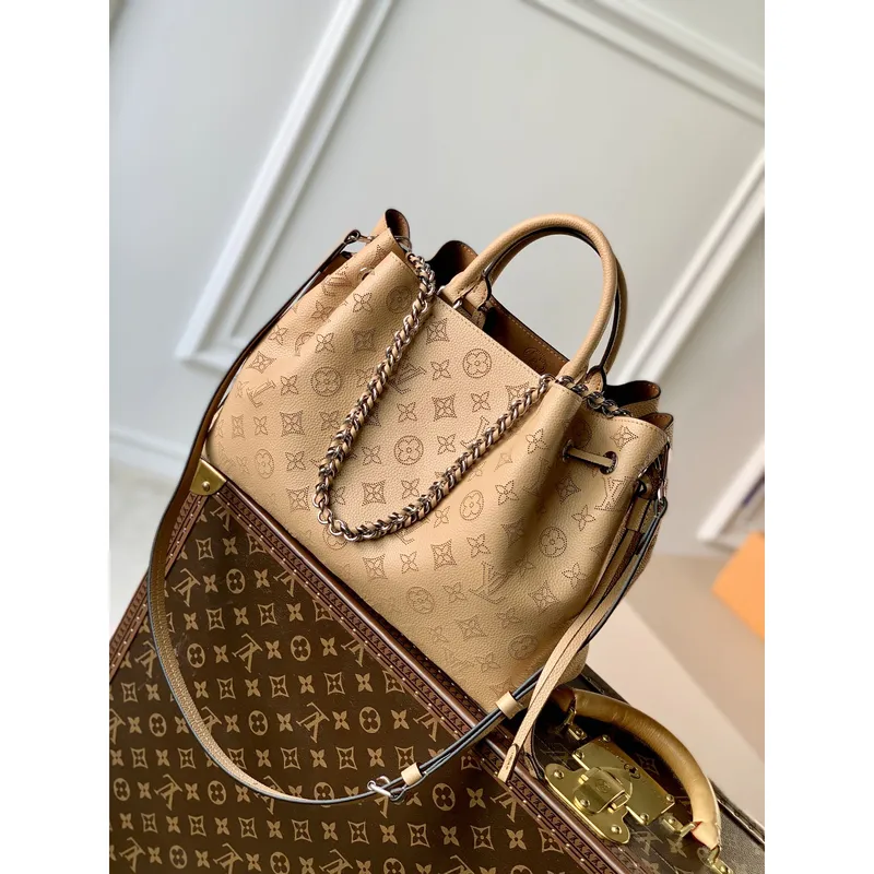 Louis Vuitton LV M59655 Bella Tote Mahina Orange Yellow