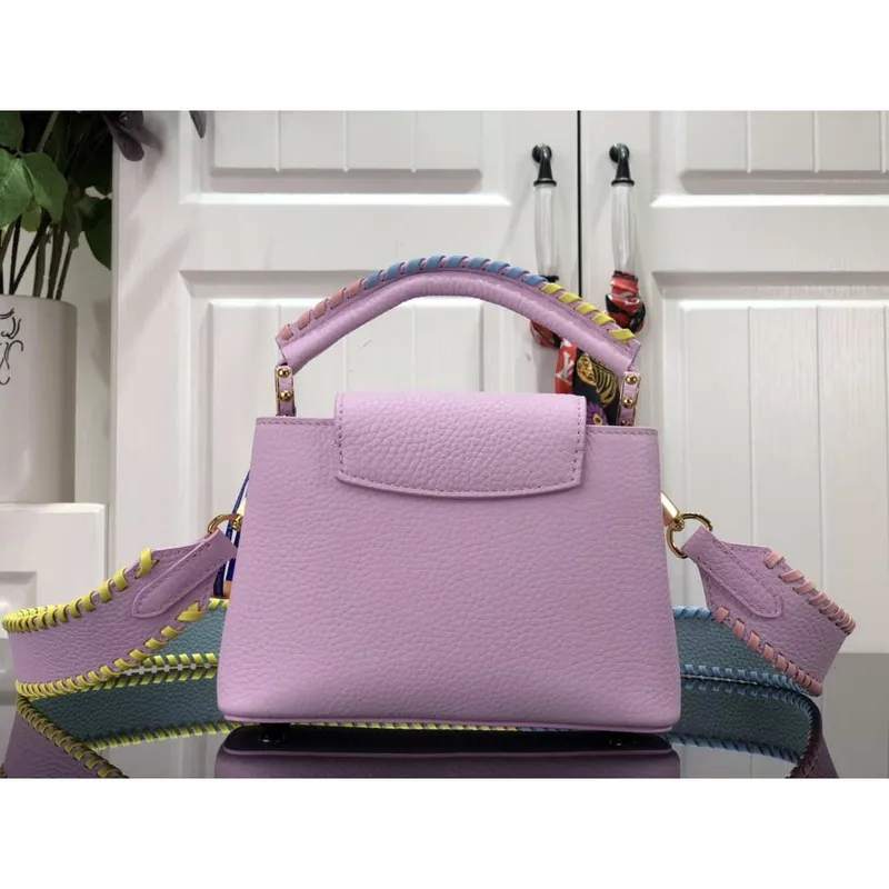 LV M57671 Louis Vuitton Capucines MM Handbag Pink