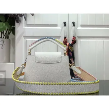 LV M57671 Louis Vuitton Capucines MM Handbag White