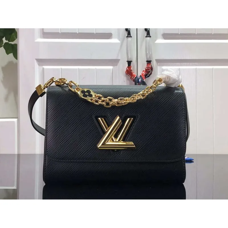 LV M59402 Louis Vuitton Twist MM Epi Grained Leather Black