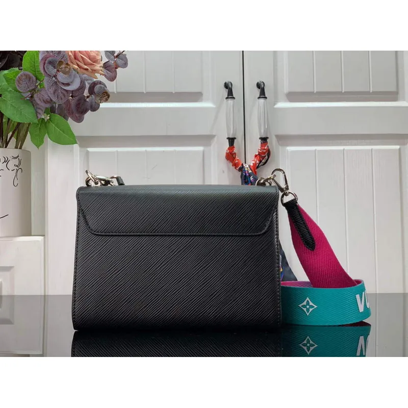 LV M59416 Louis Vuitton Twist MM Epi leather Handbag Black