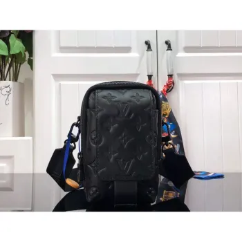 LV M81005 Louis Vuitton Flap Double Phone Pouch Black