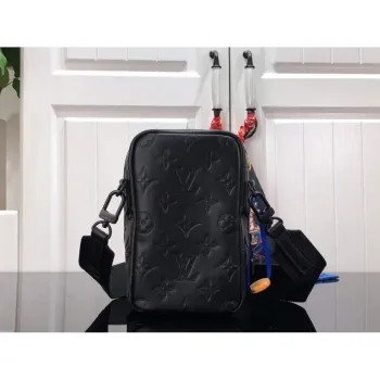 LV M81005 Louis Vuitton Flap Double Phone Pouch Black