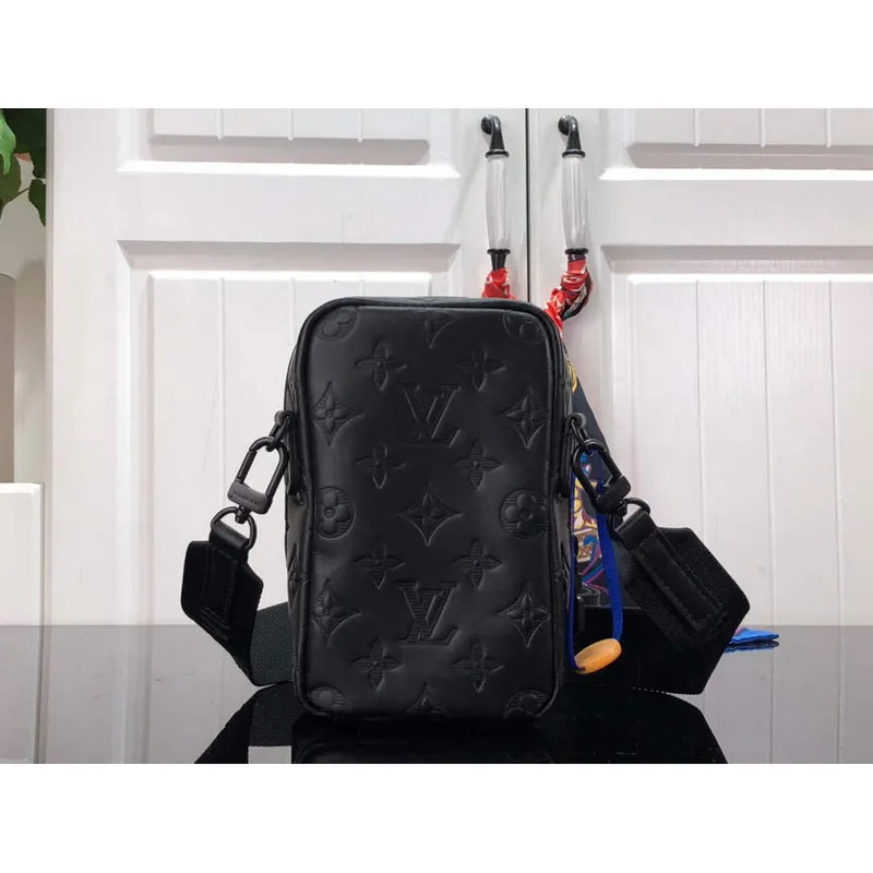 LV M81005 Louis Vuitton Flap Double Phone Pouch Black