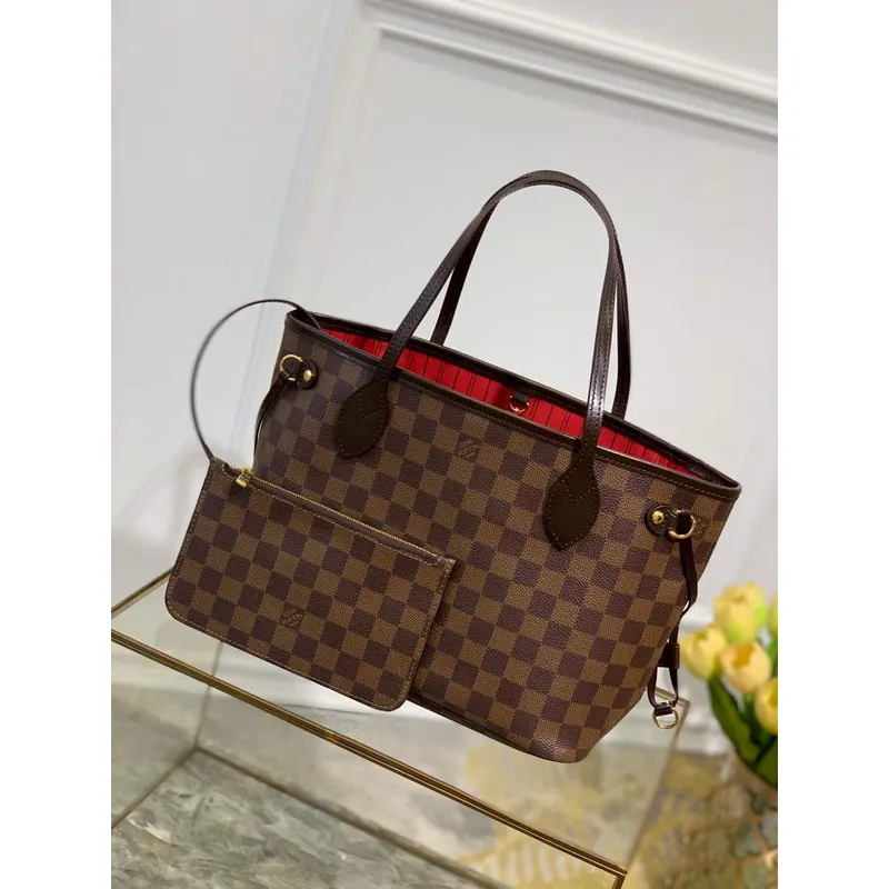 Louis Vuitton LV N41359 Neverfull PM Damier Ebene coated canvas