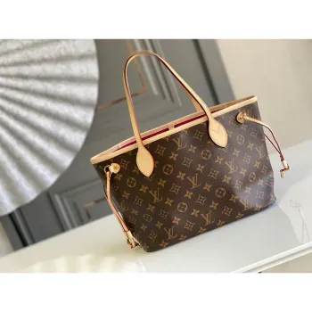 Louis Vuitton LV M41245 Neverfull PM Monogram Canvas Plum