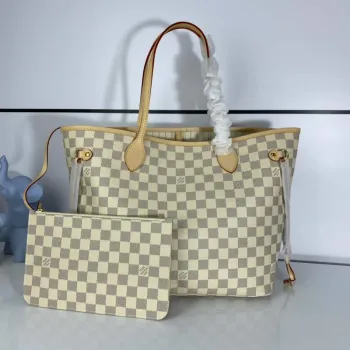 Louis Vuitton LV N41361 Neverfull MM Damier Azur Beige