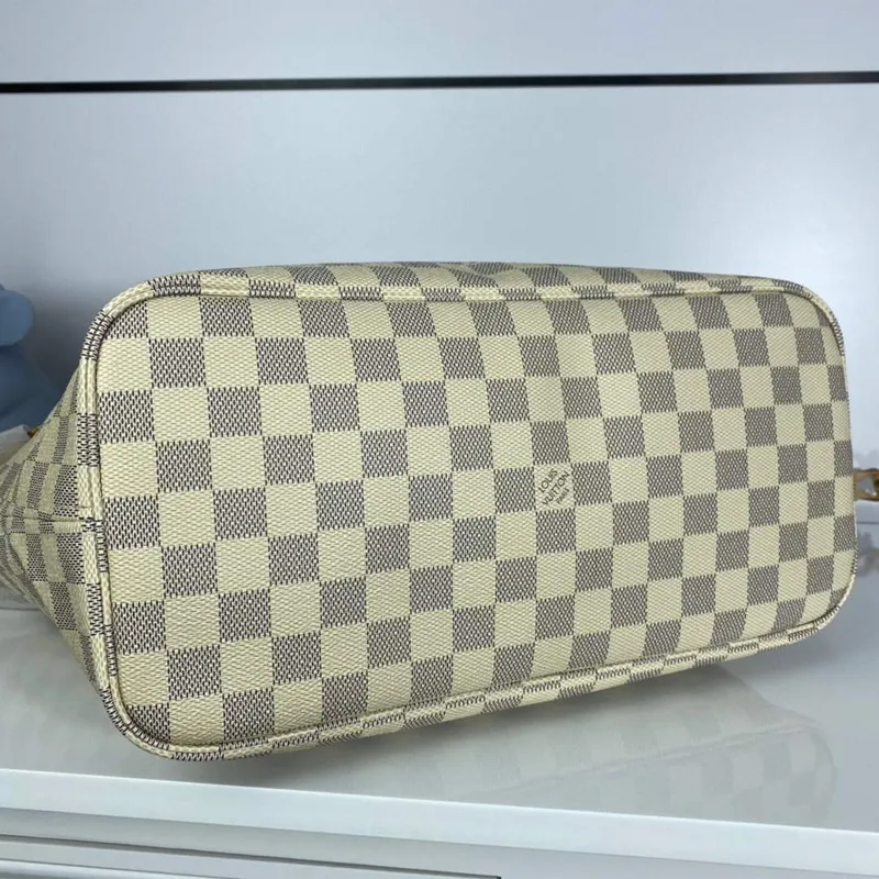 Louis Vuitton LV N41361 Neverfull MM Damier Azur Beige