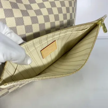 Louis Vuitton LV N41361 Neverfull MM Damier Azur Beige