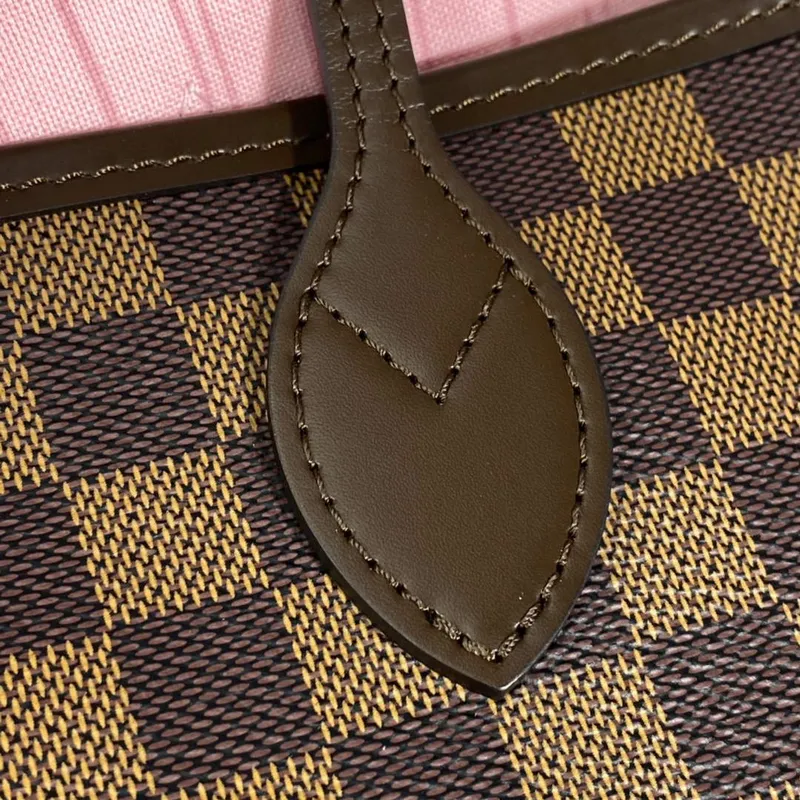 Louis Vuitton LV N41603 Neverfull MM Damier Ebene Rose Ballerine Pink
