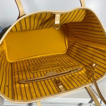 Louis Vuitton LV M40997 Neverfull MM Monogram Canvas Cerise Yellow