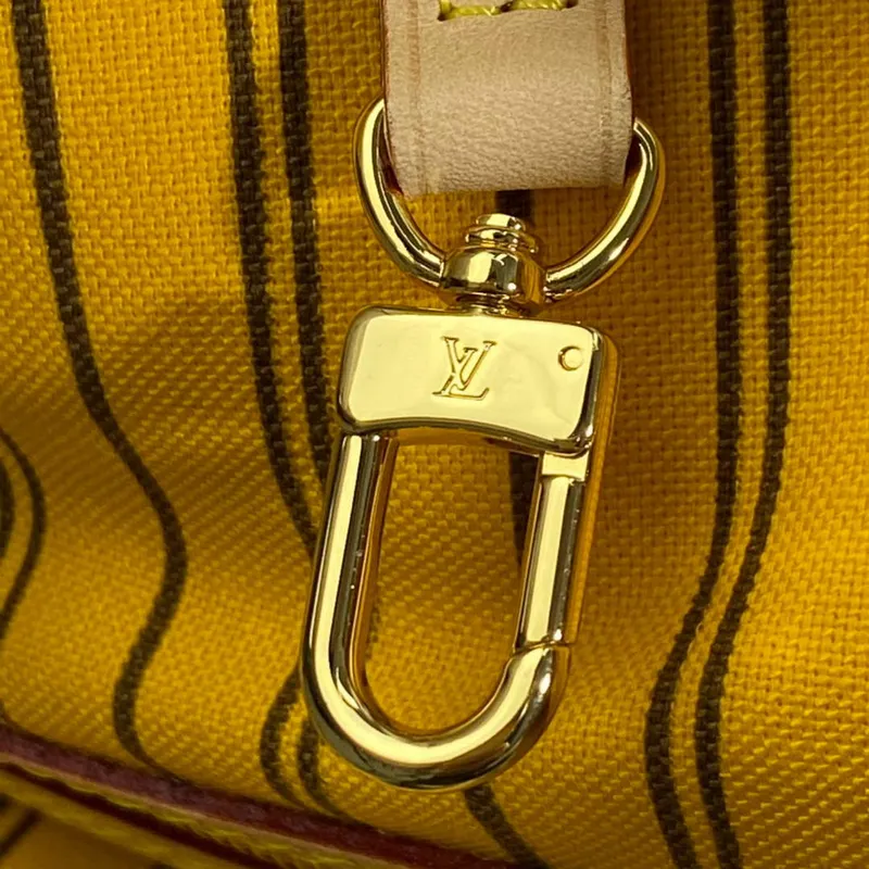 Louis Vuitton LV M40997 Neverfull MM Monogram Canvas Cerise Yellow