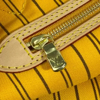 Louis Vuitton LV M40997 Neverfull MM Monogram Canvas Cerise Yellow