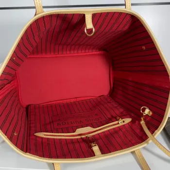 Louis Vuitton LV M41177 Neverfull MM Monogram Canvas Cerise Red