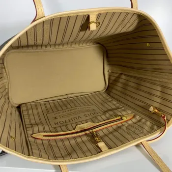 Louis Vuitton LV M40995 Neverfull MM Monogram Canvas Beige