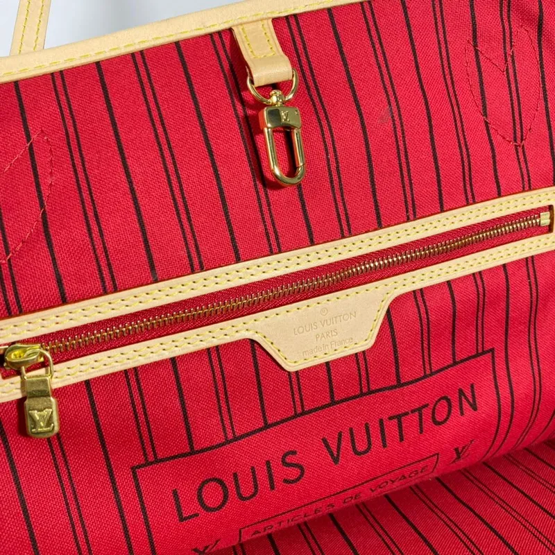 Louis Vuitton LV M40991 Neverfull GM Monogram Canvas Red
