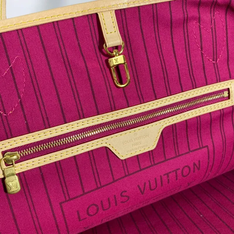 Louis Vuitton LV M41180 Neverfull GM Bag Monogram Canvas Pivoine Pink
