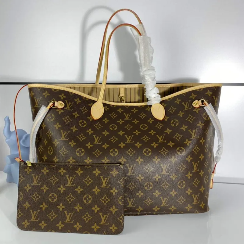 Louis Vuitton LV M40990 Neverfull GM Bag Beige