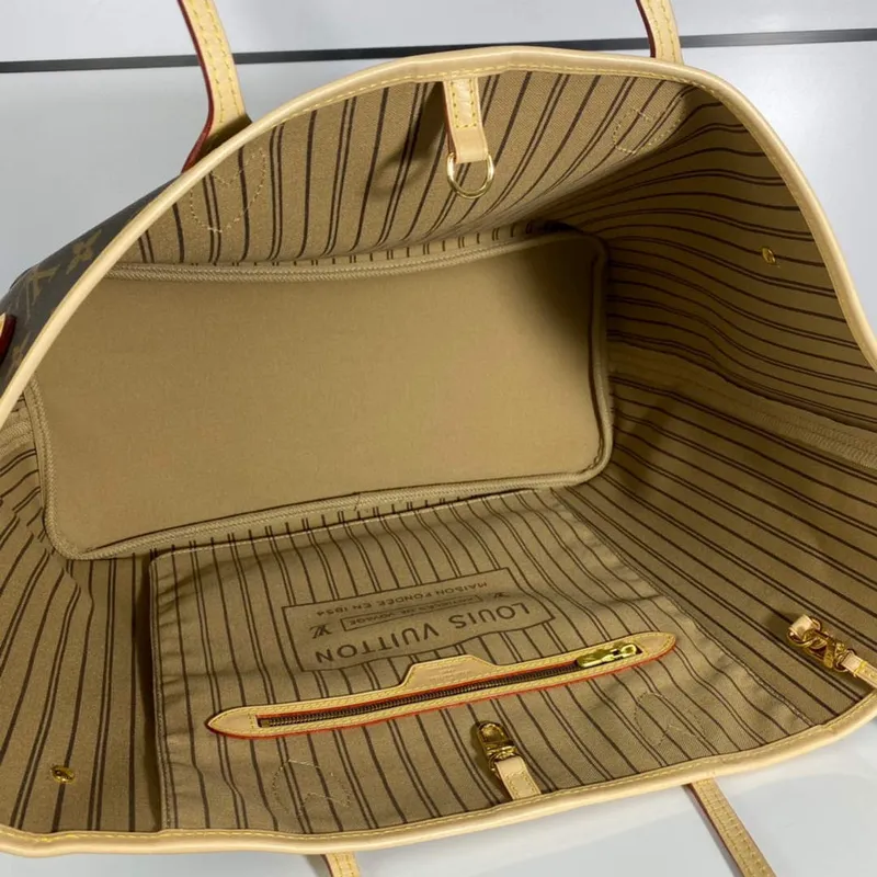 Louis Vuitton LV M40990 Neverfull GM Bag Beige