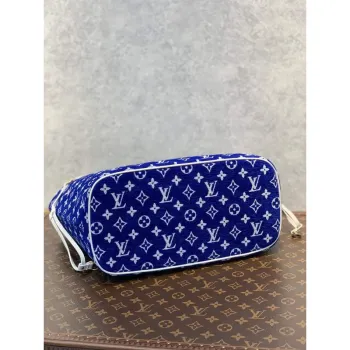 Louis Vuitton LV M46220 Neverfull MM Tote Bag Blue