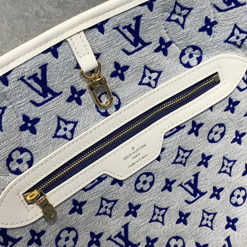 Louis Vuitton LV M46220 Neverfull MM Tote Bag Blue