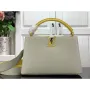 LV M48865 Louis Vuitton Capucines Mini BB Handbag M59468 Snow White and Cedrat