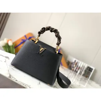 LV M58732 Louis Vuitton Capucines MM Handbag Black