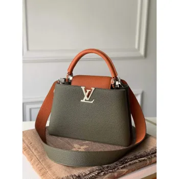LV M57522 Louis Vuitton Capucines BB Handbag Green and Brown