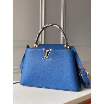 LV N98388 Louis Vuitton Capucines MM Handbag Blue