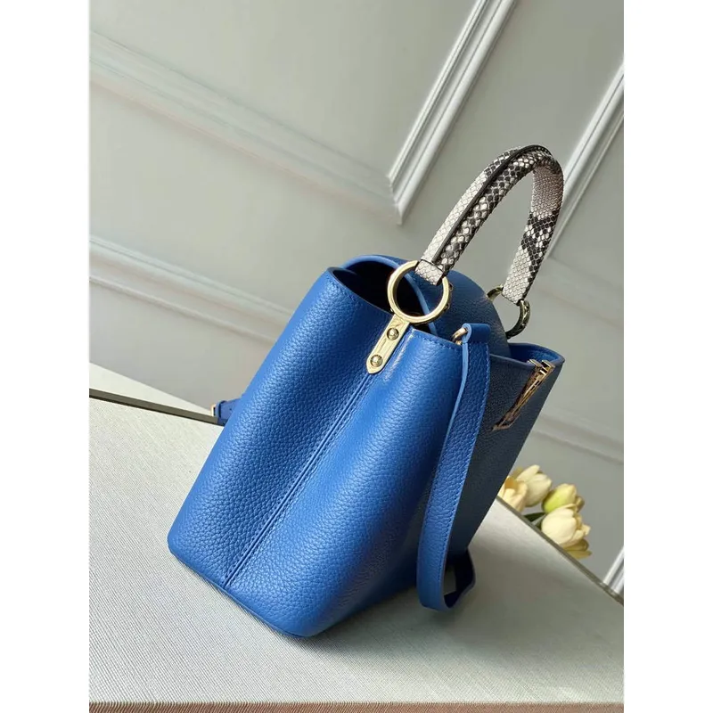 LV N98388 Louis Vuitton Capucines MM Handbag Blue
