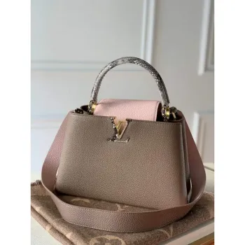 LV M57540 Louis Vuitton Capucines MM Bags M57903 Grey and Pink