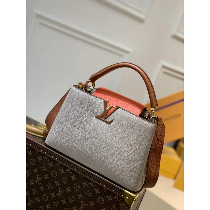 LV M57904 Louis Vuitton Capucines BB Handbag Apricot and Orange